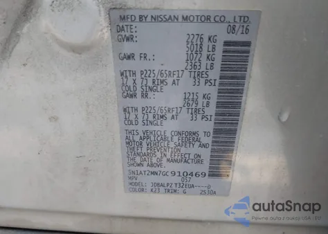 2016 Nissan Rogue S from USA, damaged, VIN 5N1AT2MN7GC910469